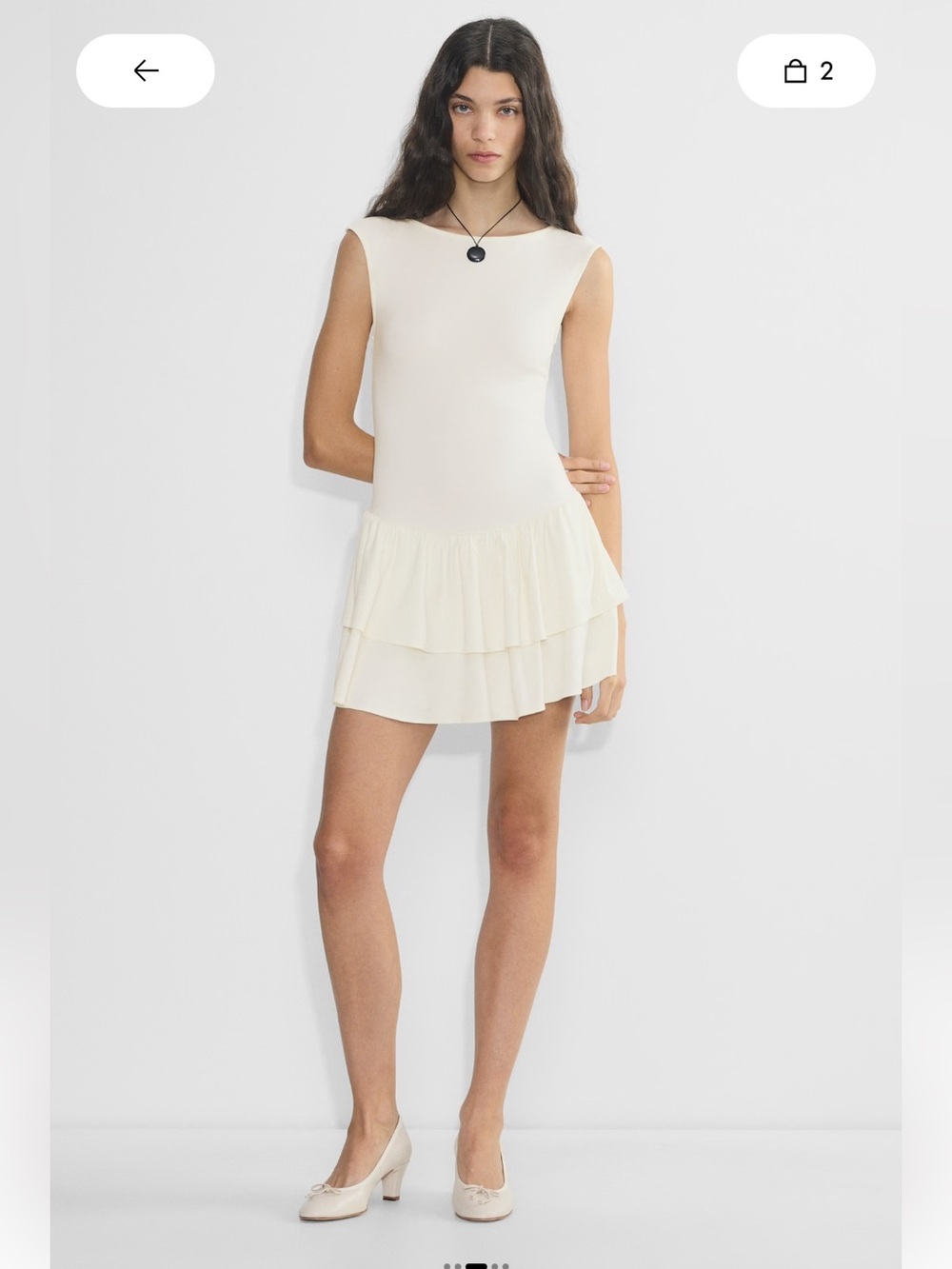 Aritzia GoodLux Bloomsbury Dress in white light birch